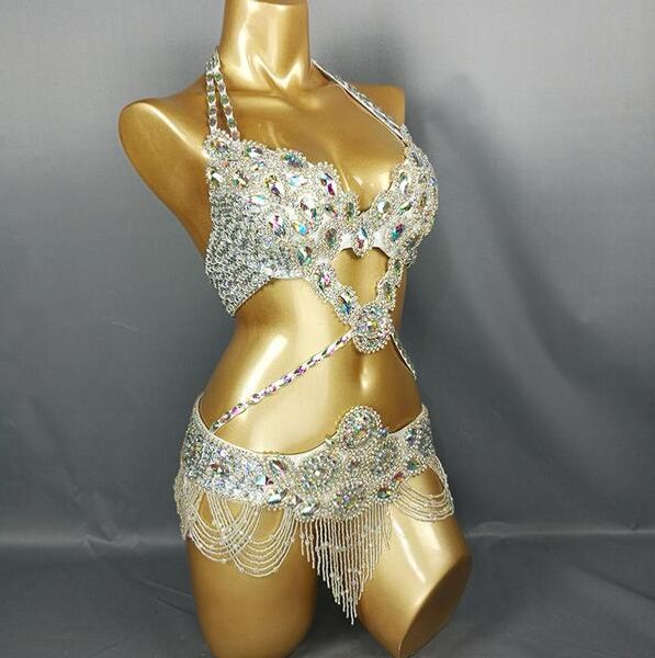 

women's belly dance costume belly dancing clothes night dance bellydance bra +belt 2pcs set, Black;red