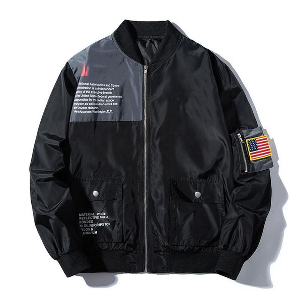 

fashion-bomber jacket hip hop letter design slim windbreaker pilot bomber jacket coat men winter jackets streetwear size s-3xl, Black;brown