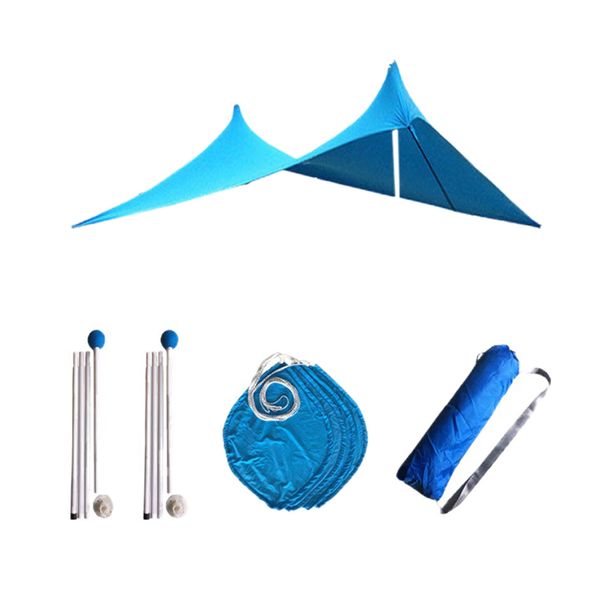 

super sell-210x210cm outdoor beach kale canopy shade tent camping cool sunscreen uv canopy portable camping fishing tent-blue