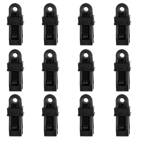 

12 pieces/ set heavy duty tarp clips tent awning clamp car boat cover tie down snap outdoor camping tools
