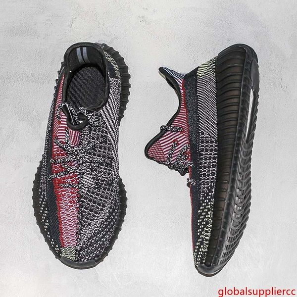 

2019 yecheil kanye west running shoes black colorful reflective mesh mens women designer sport sneaker trainer with box