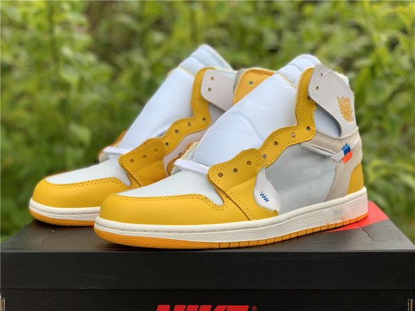 

2020 off authentic white air 1 high og canary yellow virgil ablohs retro chicago unc powder blue 1s basketball shoes men black tag