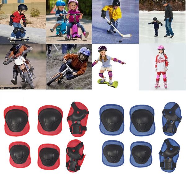 

6pcs/set kids roller skating skateboard bicycle cycling knee elbow pads wrist protective cover guard pad gear for scooter