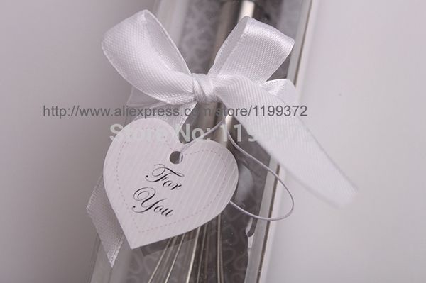 

200pcs сердце простой стиль из нержавеющей стали cute eggbeater яйцо лопатка металл свадьба благоприятная подарков белый черный ящик
