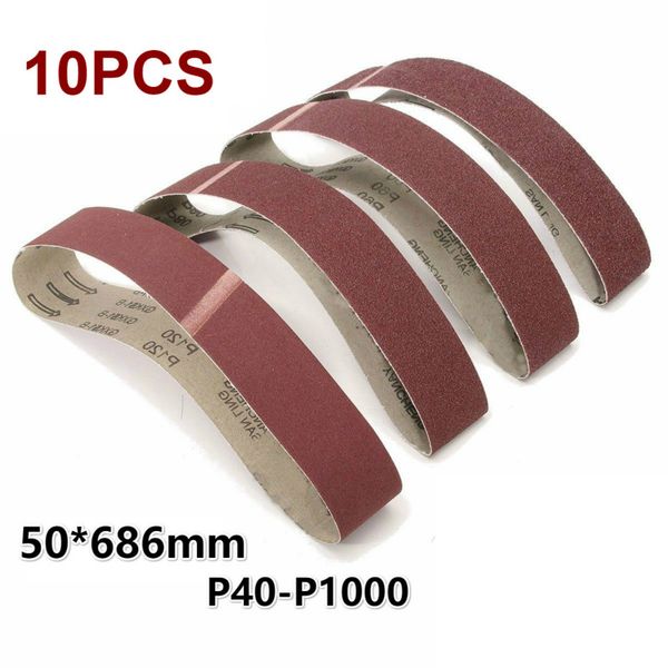 

10pack 686*50mm sanding belts 40-1000 grit aluminium oxide sander sanding belts polishing machine abrasive tools