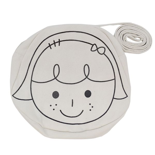 

2020 new illustration printed shoulder bag for teenage girls cute mobile coin purse women's canvas messenger bag