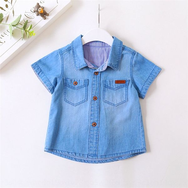 

children's clothing washed jeans summer short sleeve children's clothing shirt washed jeans summer shirt short sleeve, White;black