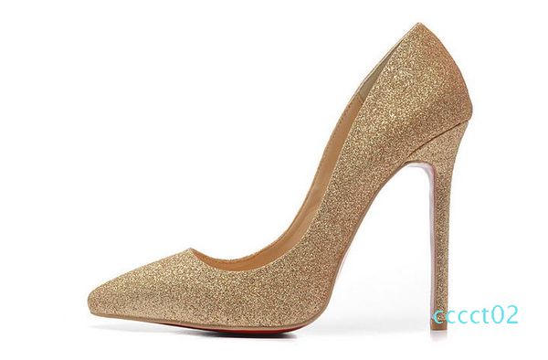 

мода bling дизайнерская обувь 12см высокие каблуки женщины марка кожа днищ носками luxury gold black red pumps платье обувь размер 35-42 ст2