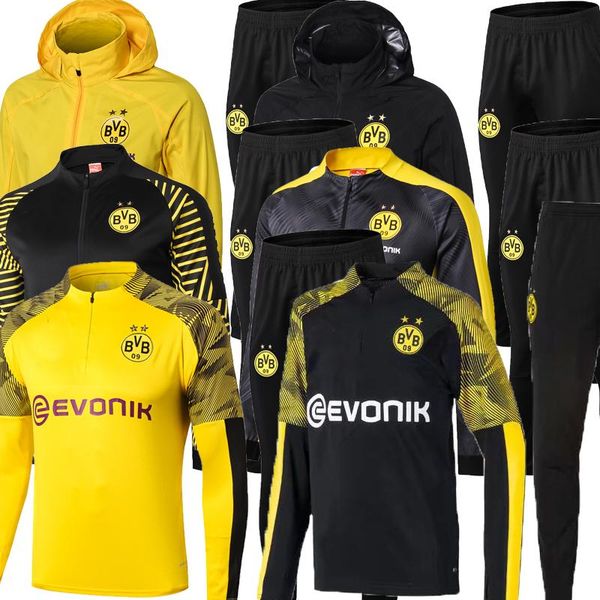 

2019 2020 boru ia dortmund track uit jacket et men kit long leeve training uit pant football boru ia reu clothe port wear, Black