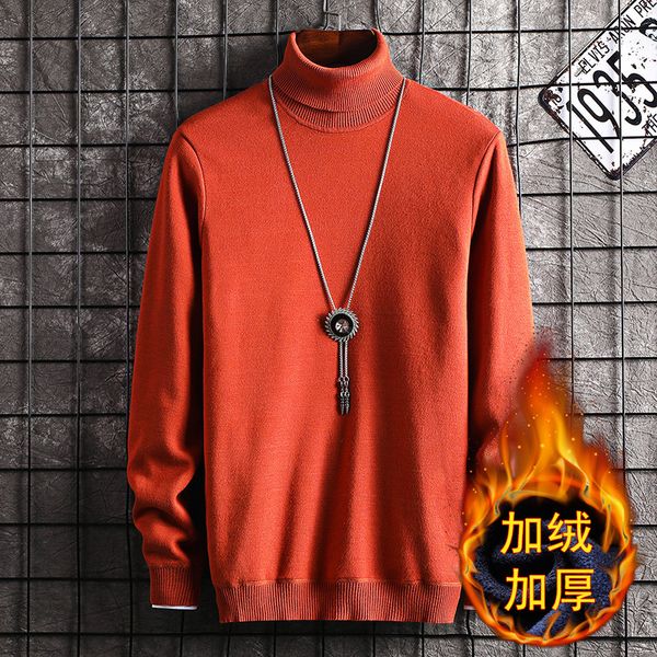 

sweater men black navy blue green grey orange youth long sleeves winter new fashion pullovers turtleneck casual sweaters mens, White;black