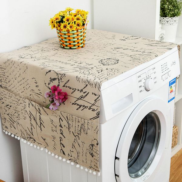 

roller washing machine cover 2019 new rural style dust proof covers multi-function refrigerator dust cover storage bags