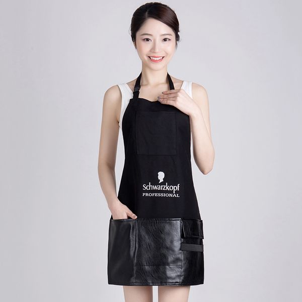 2019 Hot Canvas Cloth Joint Leather Hairdresser Apron Hairdressing