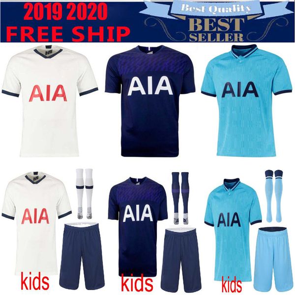 

2019 2020 spurs son lucas kane and kids kit 19 20 home white soccer jerseys dele third green eriksen football shirts away blue maillot, Black;yellow