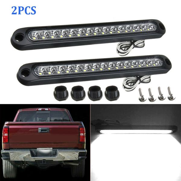 

2pcs dc10-30v car truck trailer 15led light lamp bar reverse backup lamp brake steering taillights polycarbonate lens led lights