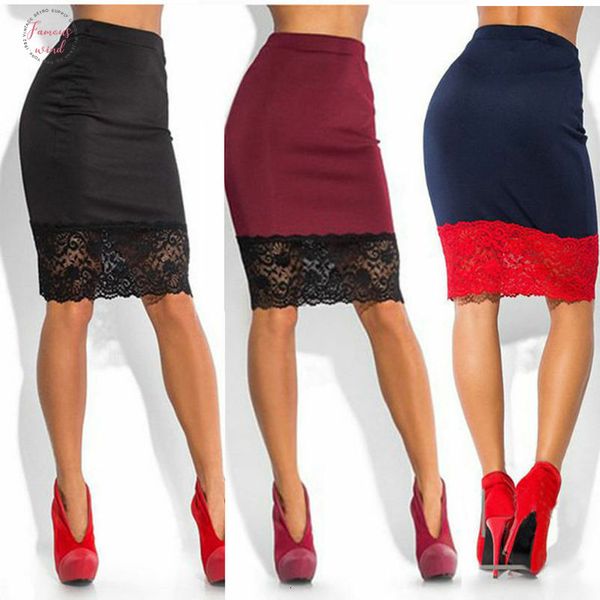 

lace transparent skirt wholesale women formal stretch high waist short lace skirt pencil skirt red black