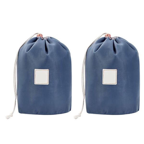 

barrel travel cosmetic drawstring wash makeup organizer storage toiletry bag waterproof home bathroom portble storage bags
