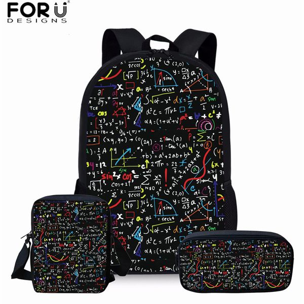 

forudesigns math formula prints backpack for girls boys school bag set children geometric pattern schoolbag kids bag pack