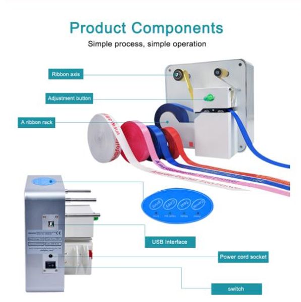 

digital mini ribbon printer,digital satin ribbon printing machine stamping foil printer amd-320