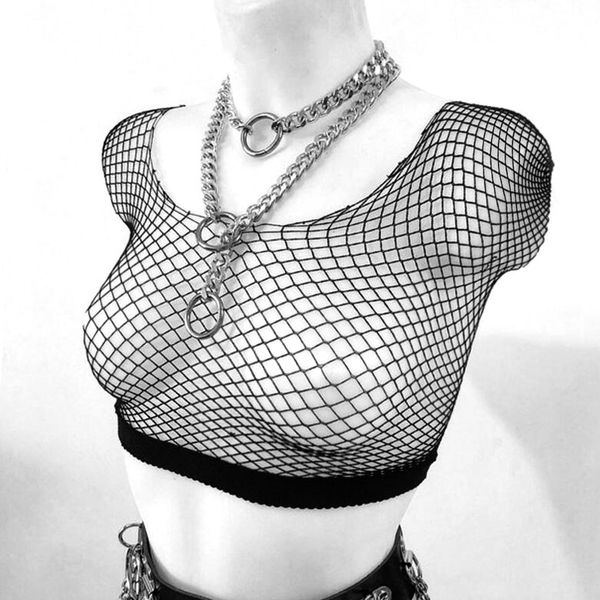 

charm new silver circle pendants cool necklaces round punk thick metal choker necklace women gothic necklace jewelry party gift