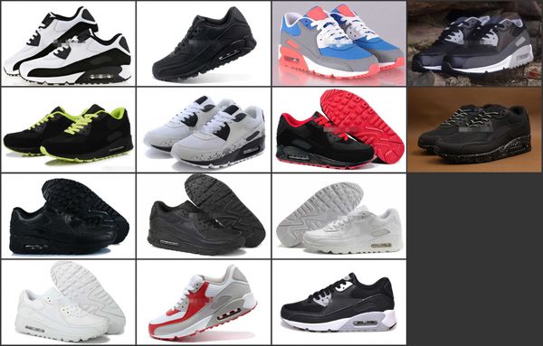 

mens sneakers shoes classic 90 men and women running shoes black red white sports trainer air cushion surface breathable sports shoes 36-46