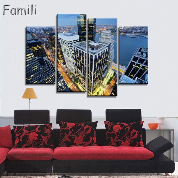 

4panel canvas painting new york city hd print painting modern wall art picture for living room home decor paintings no frame