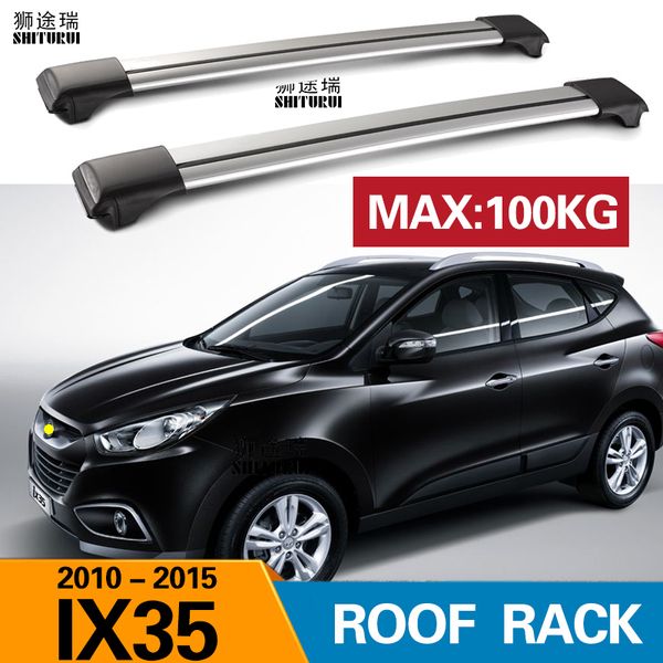 

shiturui 2pcs roof bars for hyundai ix35 2010-2015 aluminum alloy side bars cross rails roof rack luggage