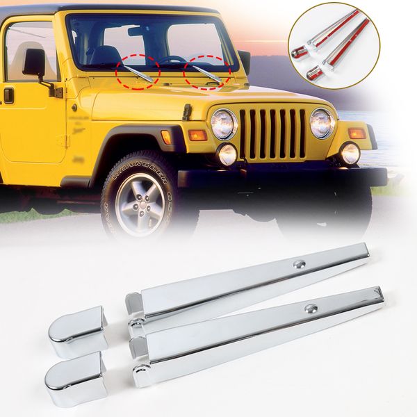 Pára-brisas ABS janela da frente do limpador Frente Chrome Wiper Decoração Capa Para Jeep Wrangler TJ 1997-2006 Acessórios Car