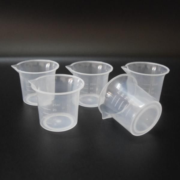 

25ml transparent plastic lab graduated beaker container cup pack of 5