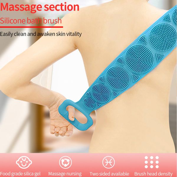

silicone bath towel rubbing back exfoliating dead skin body massage brush bath brush rubbing towel shower cleaner