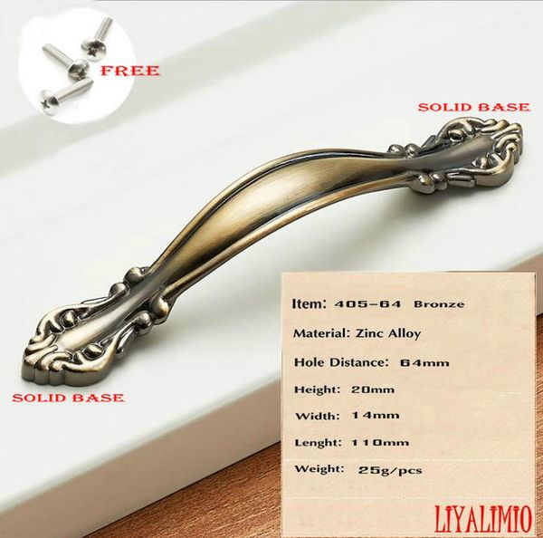 2019 405 64 Bronze Zinc Alloy Cabinet Handles Wadrobe Door Pulls