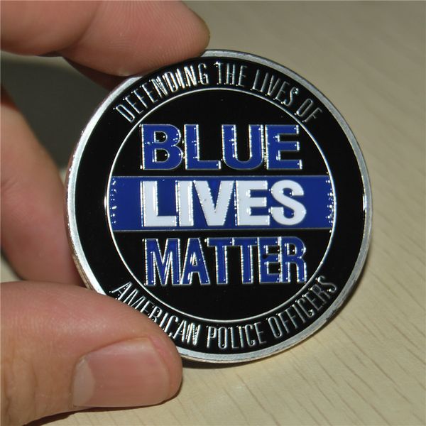 

disocunt combo blue lives matter law enforcement challenge coin.24k gold plated coin 50pcs/lot ing