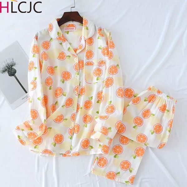 

cartoon pajama sets women 100% gauze cotton long sleeve casual sleepwear femme pyjamas spring autumn pijama mujer 2019, Black;red