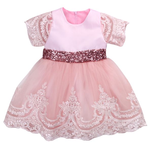 

baby girl formal princess dress 2018 new fashion vestido infantil lace bow ball gown tutu party dresses kid dress for girls 0-7y, Red;yellow