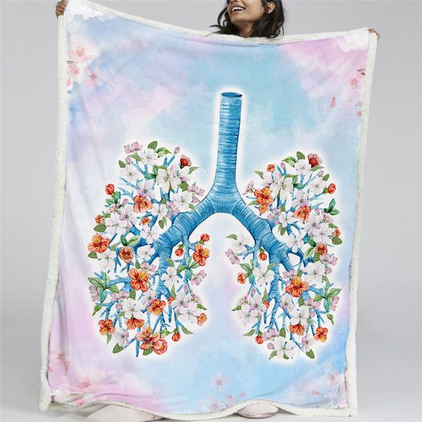 

blessliving lungÂ bed blankets floral treeÂ throw blanket flower of lifeÂ sherpa fleece blanket pink blueÂ plush bedspread 150x200cm