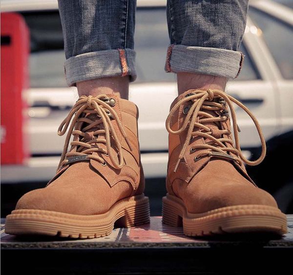 

fashion designer outdoor boots brand designer mid-to-high leather men's boots tactical shoes martin boots