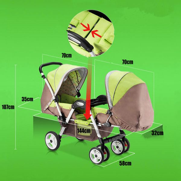 

лицом к лицу twins коляска 2 коляски корзина складная младенца pram
