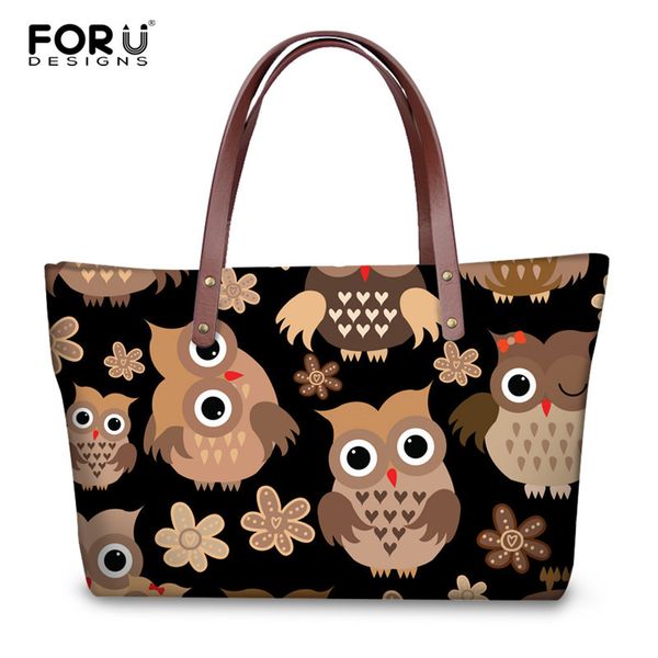 

forudesigns cute girls casual handbags cartoon eagle pattern luxury purses fashion shoulder bag for women beach handle bag