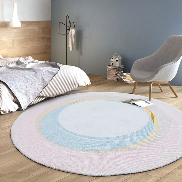 

nordic simple round carpet livingroom home decor round rug computer chair floor mat kids room crawl carpets cloakroom rugs