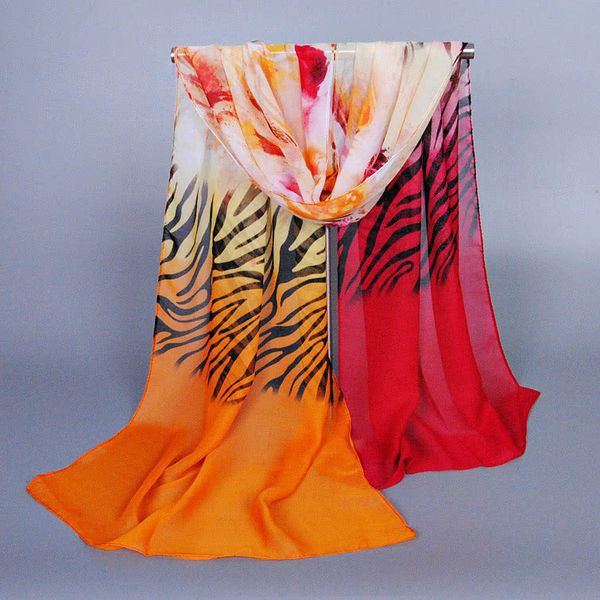

charming contrast color zebra flower print colorful long shawl pashmina scarf ga0164r, Black;white