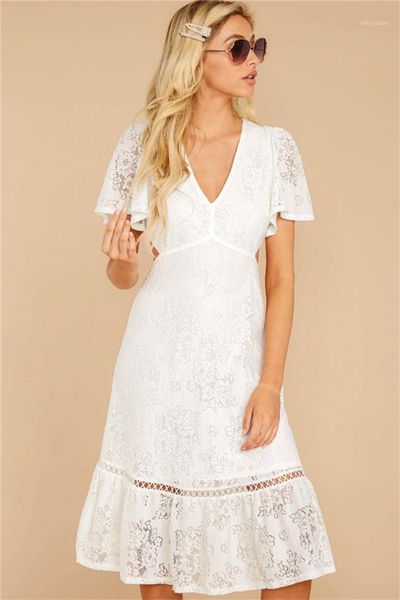 

print dresses v neck short sleeve casual a line dresses hollow out zipper female clothes womens lace desinger, Black;gray