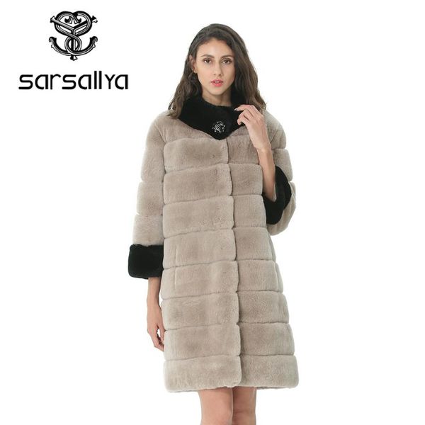 

2019 women real natural rex fur coat 100% genuine rex fur winter jacket, Black