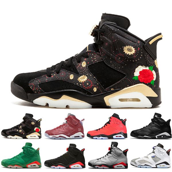 

Новый 2019 Bred VI 6 6s Мужская обувь для баскетбола инфракрасный 23 3M отражающий Tinker Gatorad