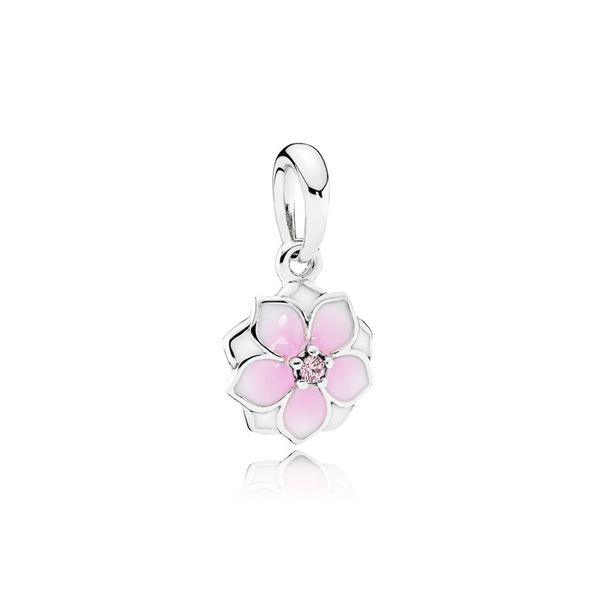 

новый 100% стерлингового серебра 925 1: 1 792086pcz magnolia bloom hanging charm оригинальные женщины свадебные ювелирные изделия подарок, Black
