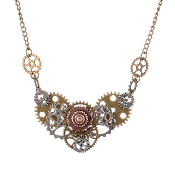 

personality necklace / european and americanx vintage necklace gear pendant steampunk jewelry retro exaggerated, Silver