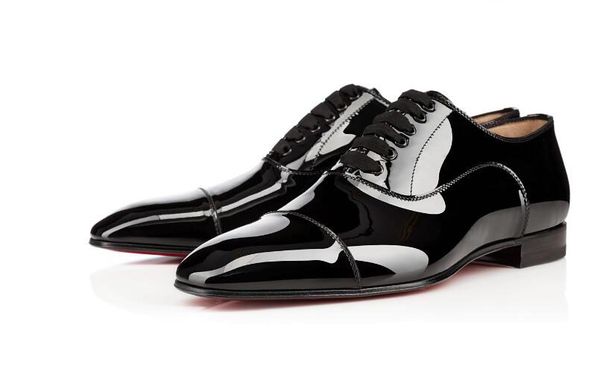 

luxury men's casual flat fashion greggo oxfords slip on patent leather red bottom sneaker shoes trainer -- wedding party dress, Black