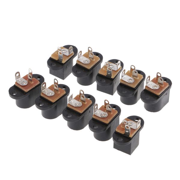 

10 pieces dc power supply female jack socket 5.5x2.1mm barrel-type mount