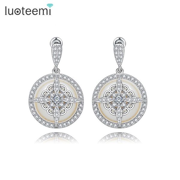 

LUOTEEMI New Noble Special Design Imitation Pearl Drop Earrings Fashion Delicate Dangle Brincos Jewelry For Women Wedding Gift