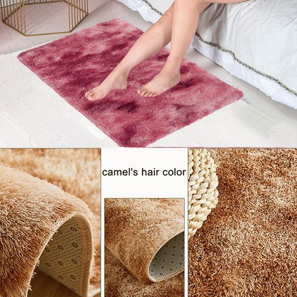 

fluffy rugs multicolored floor warm area rug floor carpet 60x40cm tie-dyed l dining room home decoration sofa bedroom mat