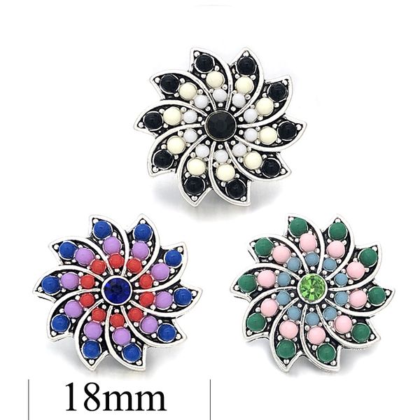 

component 080 crystal 3d 18mm metal snap button for bracelet necklace interchangeable jewelry women accessorie findings