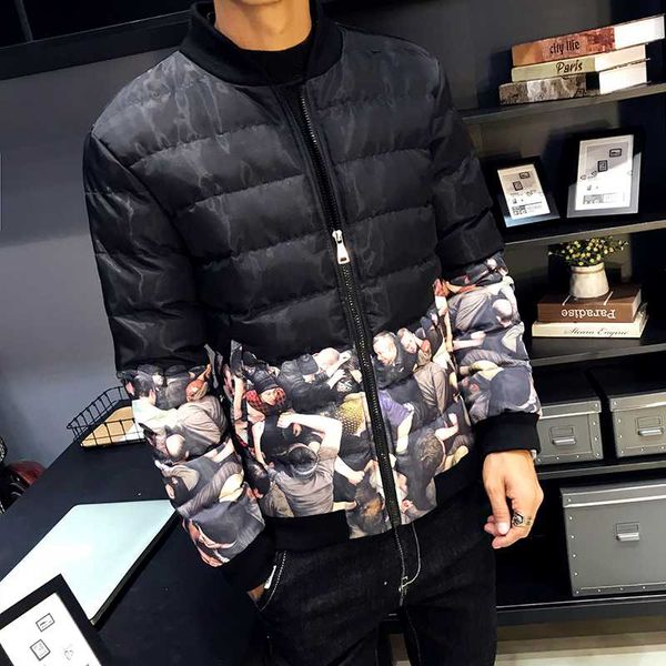 

fashion jackets outerwear parka hombre clothes winter jacket men new slim fit stand collar jaqueta masculina inverno, Black
